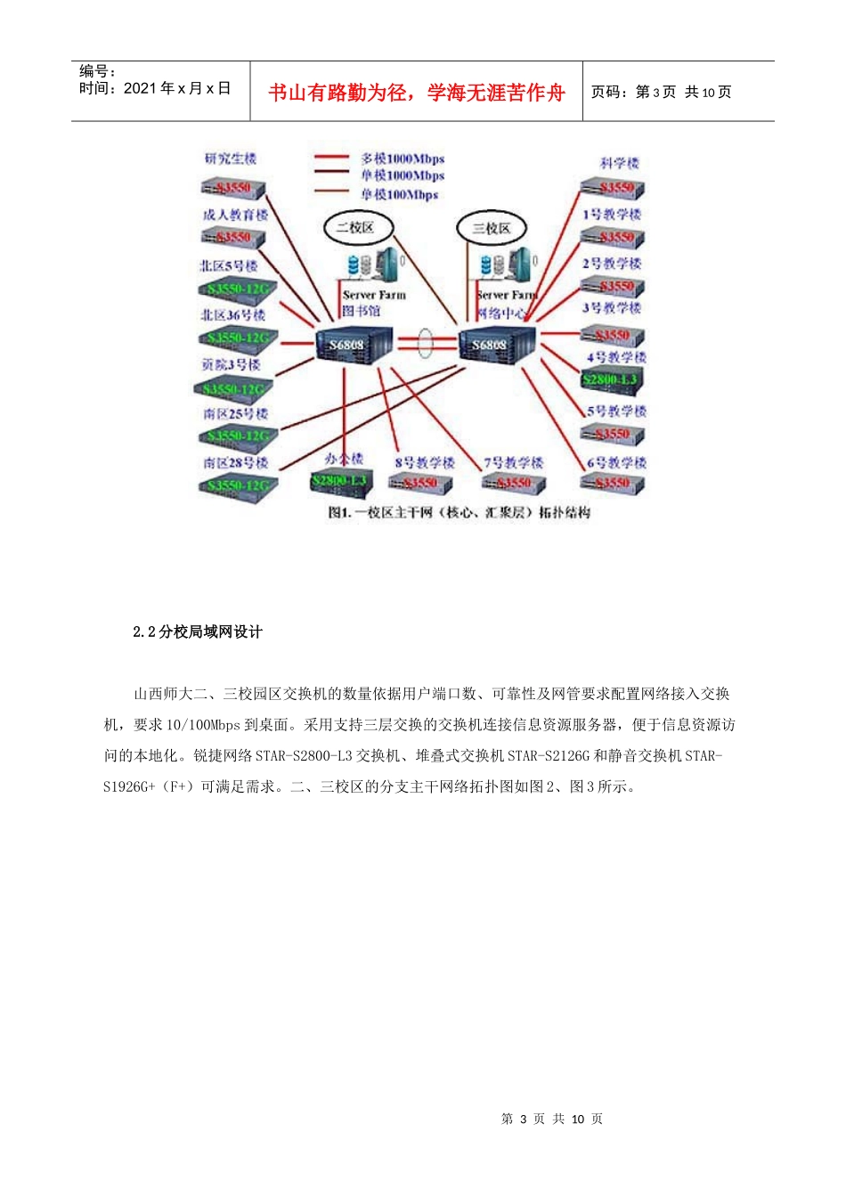 山西师范大学校园网(三期工程)解决方案_第3页