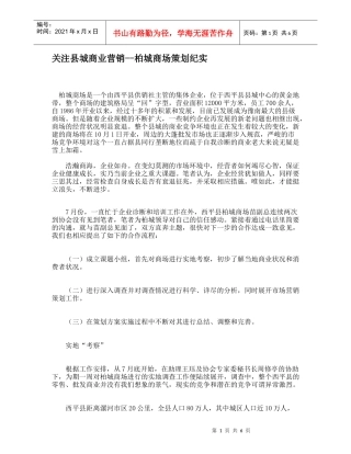 关注县城商业营销--柏城商场策划纪实
