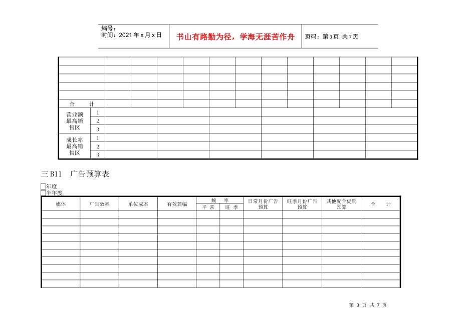 企业管理表格-营销管理B横表格_第3页
