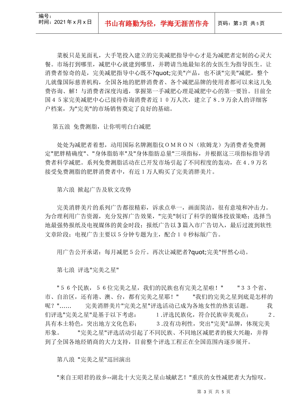 完美消胖美片市场推广营销策划_第3页