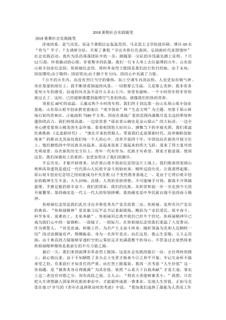 暑期社会实践随笔 