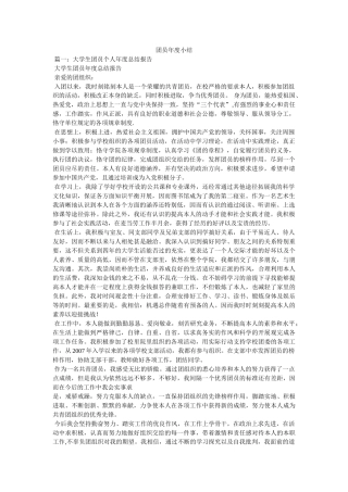 团员年度小结 