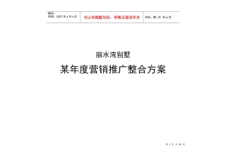 商场丽水湾营销推广整合方案