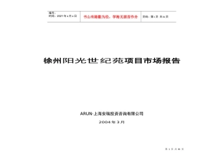 徐州某项目市场分析报告