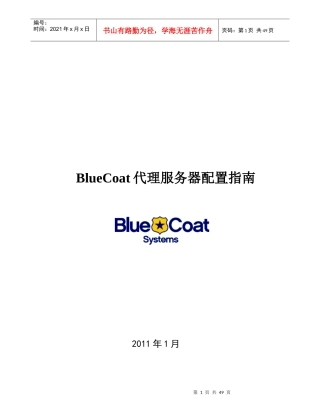 BlueCoat代理服务器配置指南