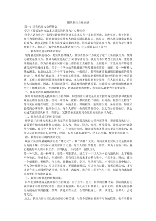 团队执行力观后感 