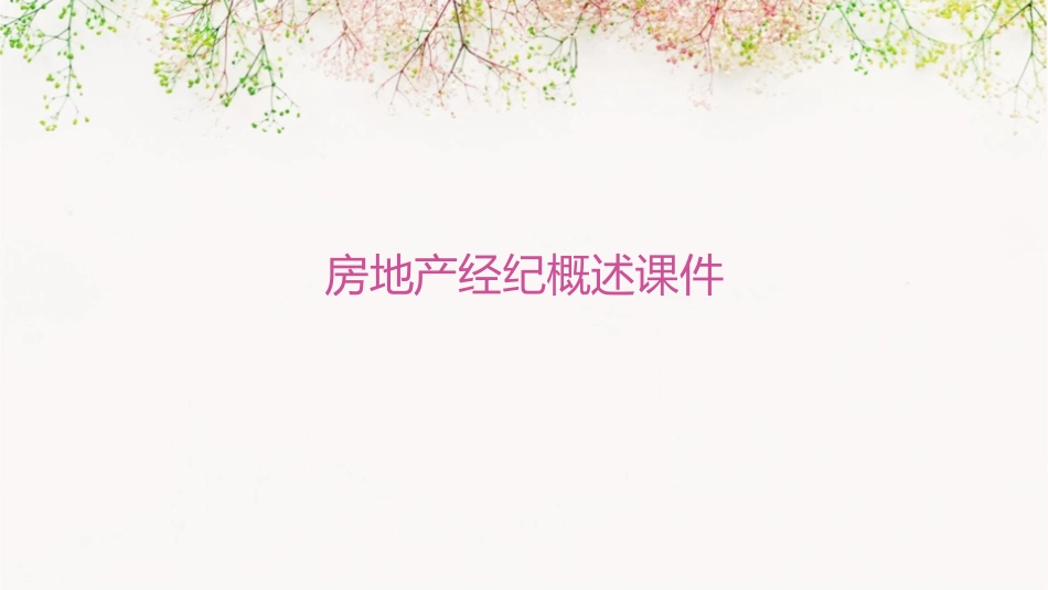 房地产经纪概述课件_第1页