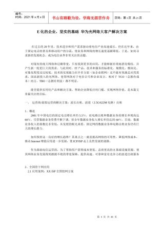 华为光网络大客户解决方案