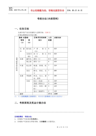 常规销售考核办法