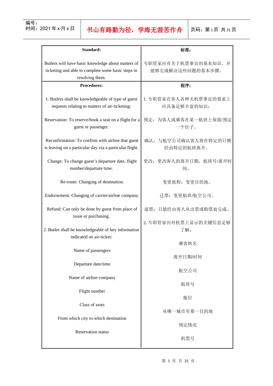 五星级酒店GRO服务程序（DOC30页）_第1页