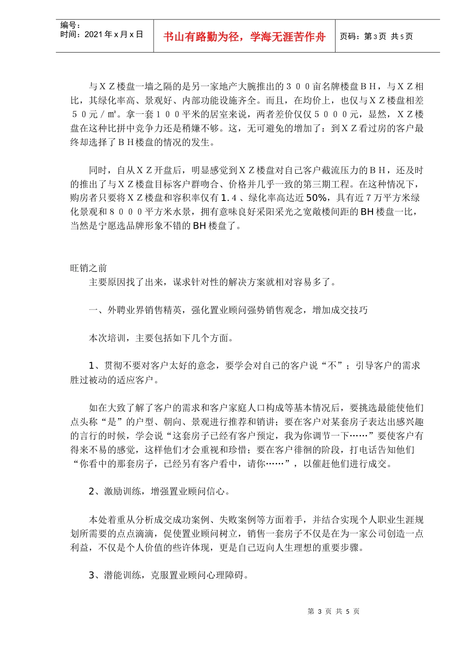 小楼盘强势销售策略_第3页