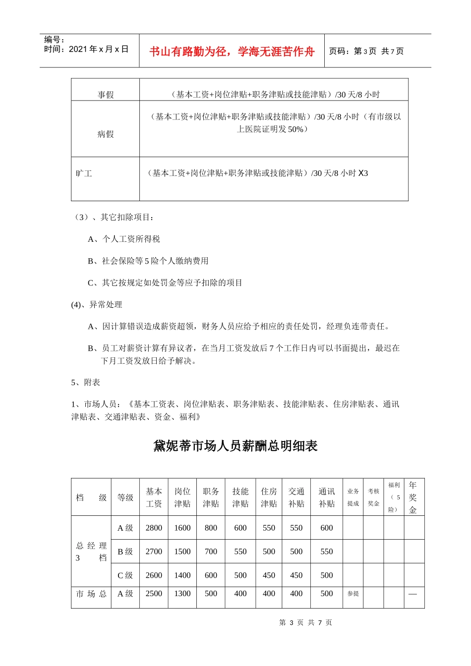 化妆品代理商薪资表_第3页
