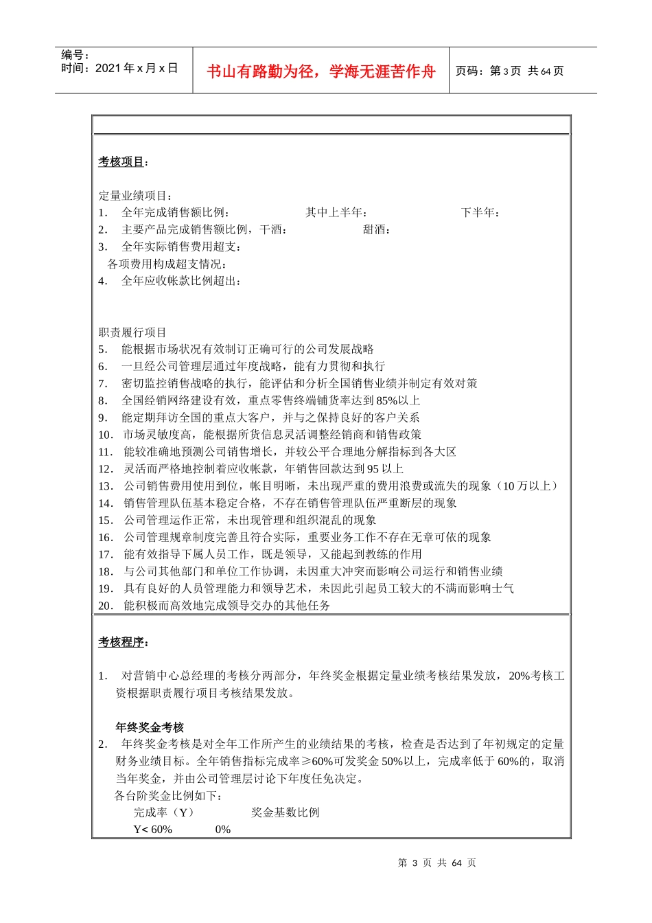 SINOTRUST-新天酒业-销售公司职责薪酬方案(备选)_第3页