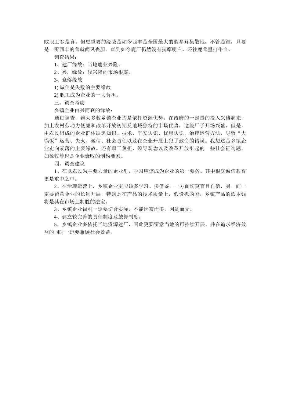 乡镇企业社会实践调查报告 _第3页