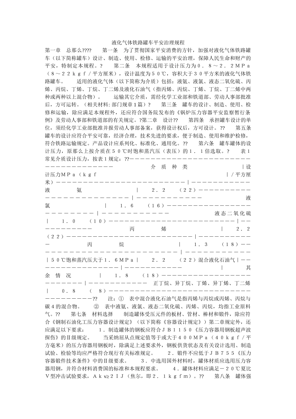 液化气ۥ体铁路罐车安全管理规程精选 _第1页