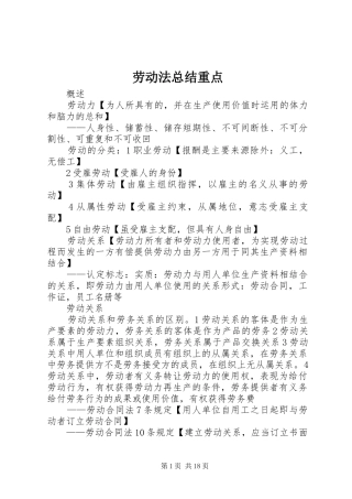 劳动法总结重点