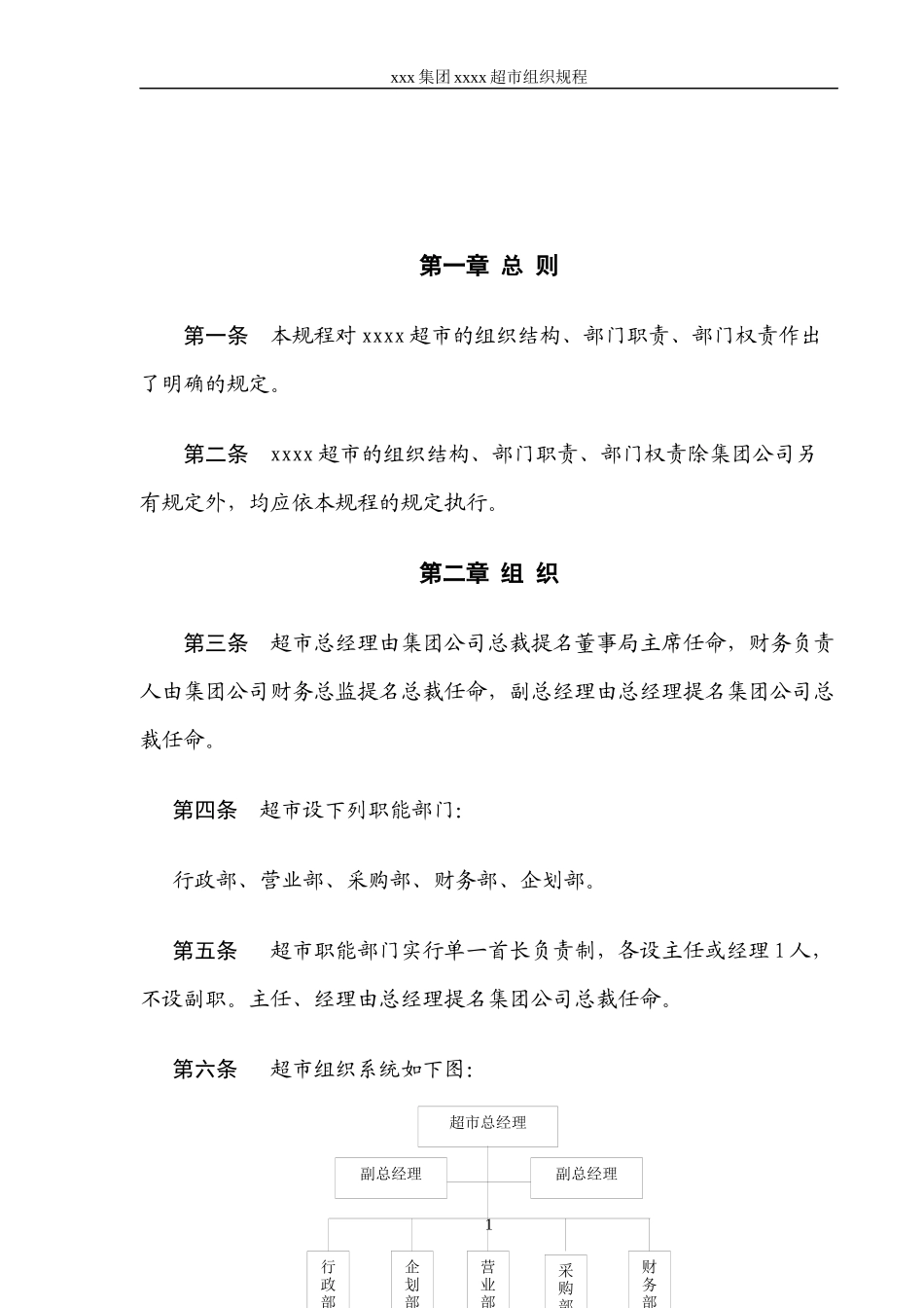 xxxx集团xxx超市组织规程_第3页