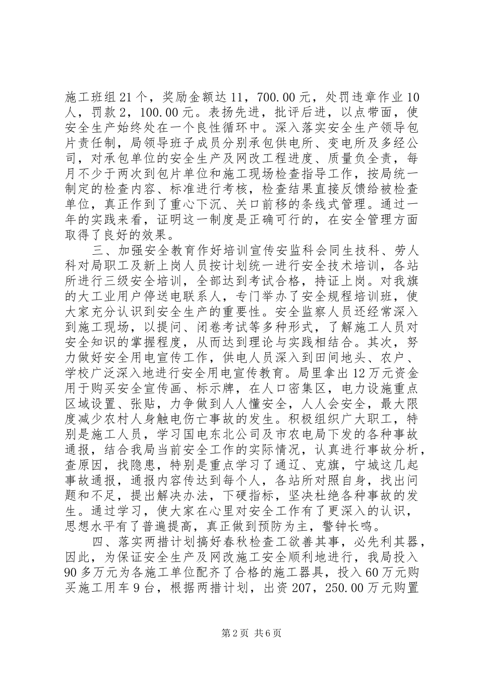 农电局年度安全总结范文_第2页