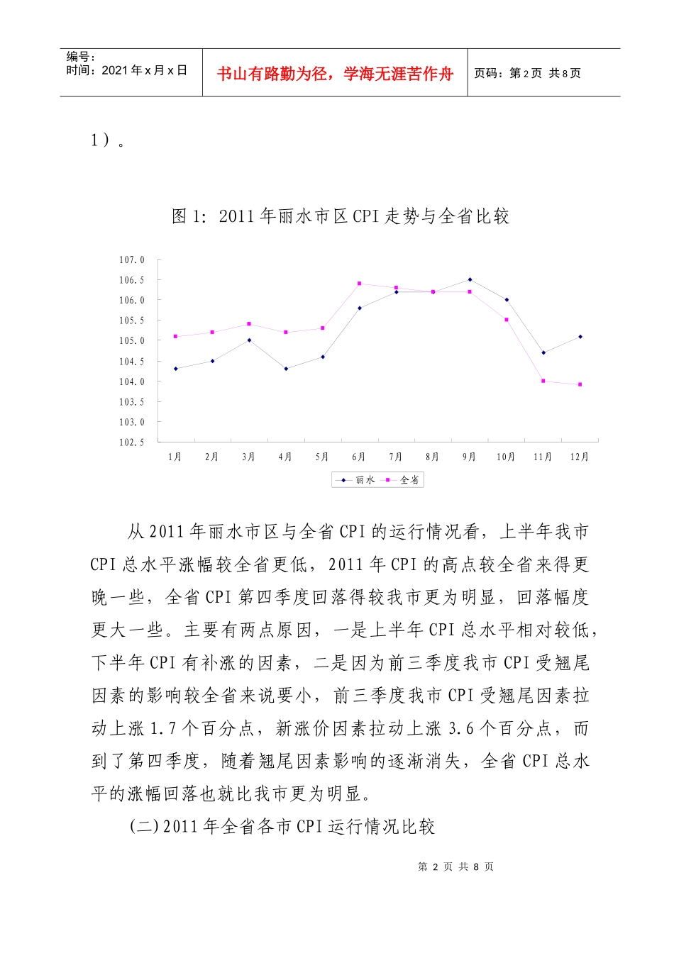 XXXX年丽水市区居民消费价格运行分析_第2页