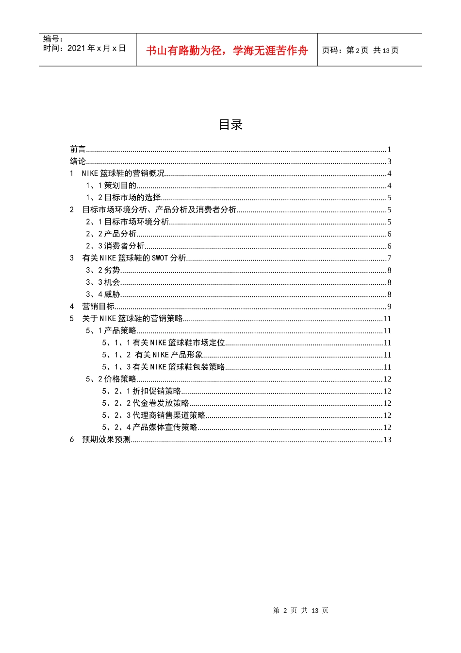 NIKE篮球鞋营销策划_第2页