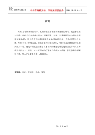 NIKE篮球鞋营销策划