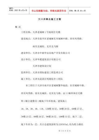 大口井施工方案