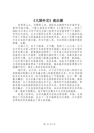 《大国外交》观后感 (10)
