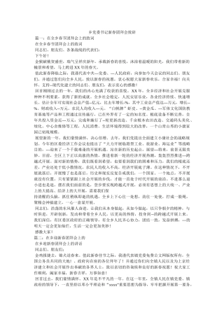 乡党委书记新春团拜会致辞 