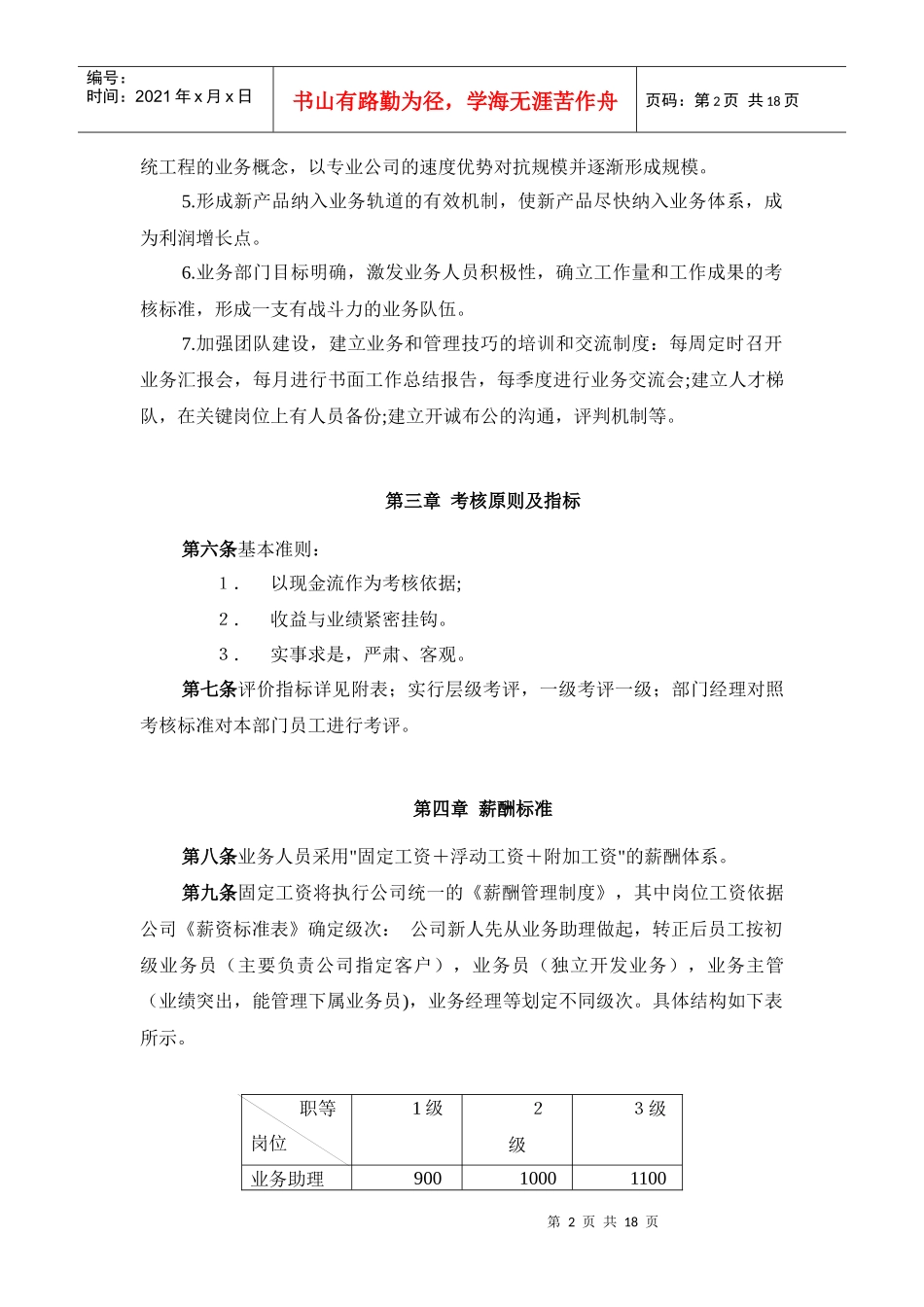 ××进出口业务部绩效考核细则（草稿）_第3页
