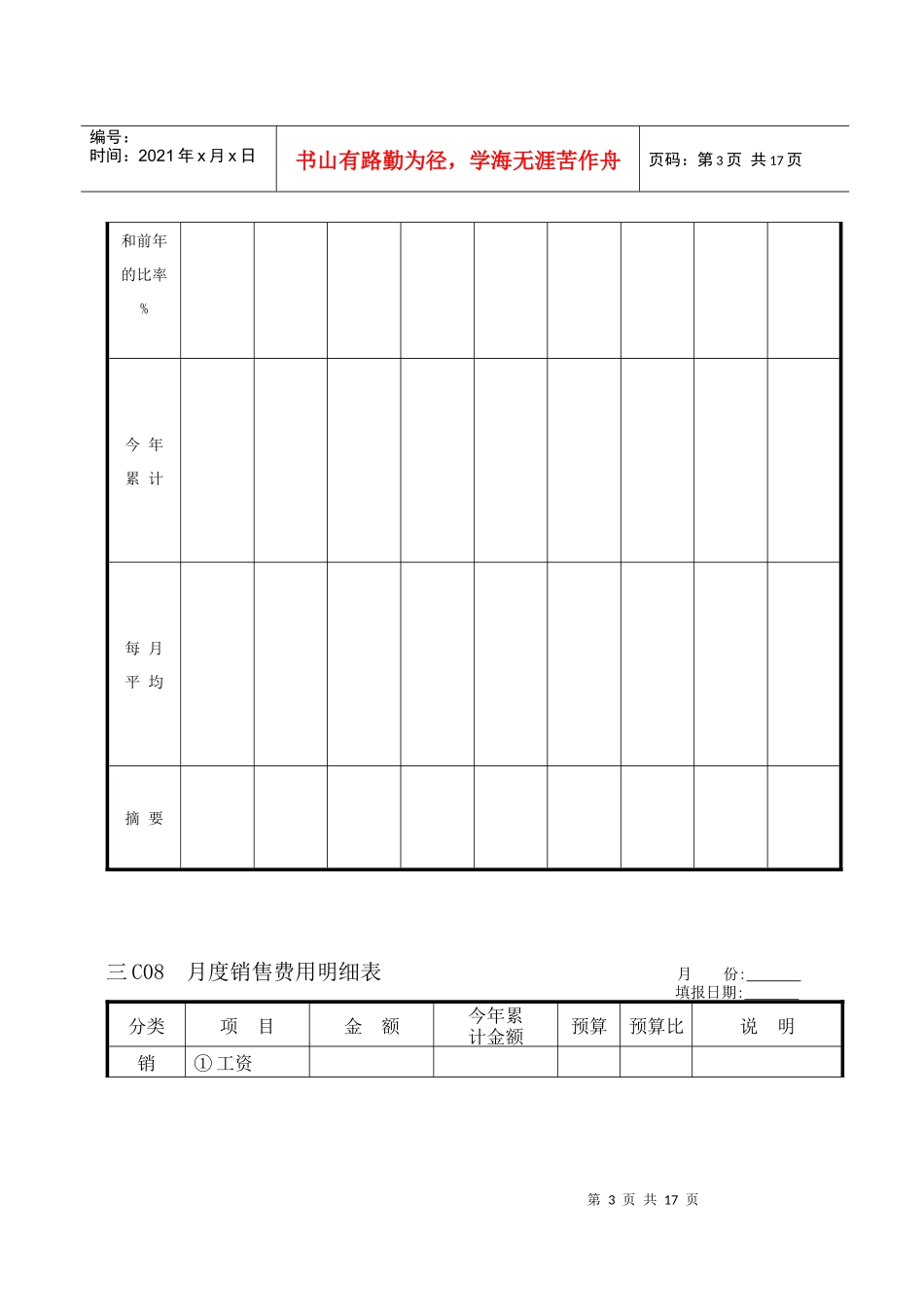 企业管理表格营销管理C纵表格_第3页