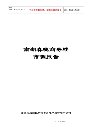 南湖春晓商务楼市调报告