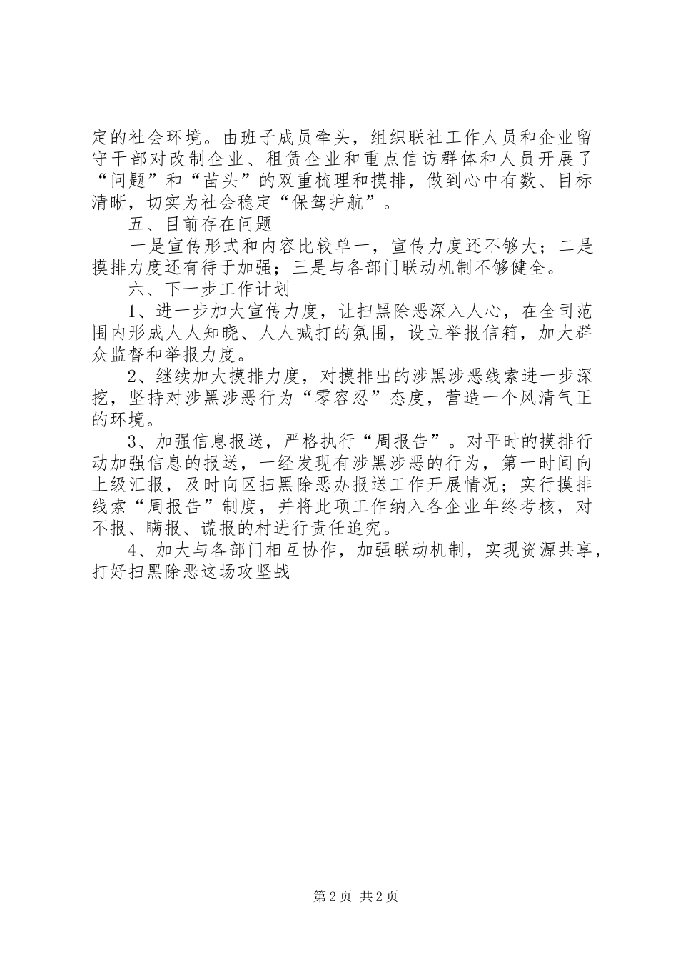 国资公司扫黑除恶专项斗争工作总结_第2页