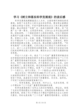 学习《树立和落实科学发展观》的读后感