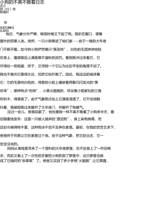 小狗观察日记 