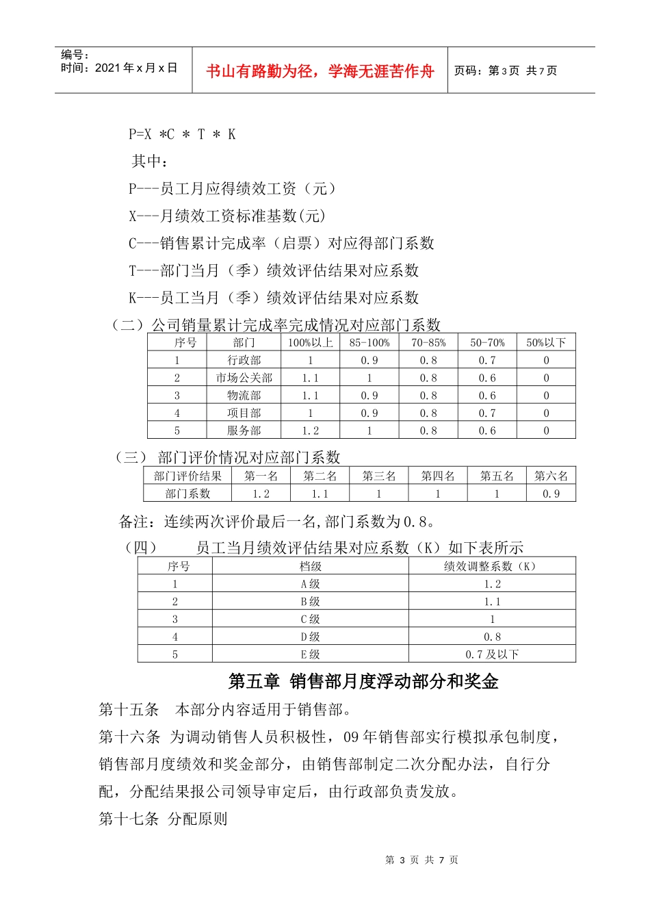 基于能力和业绩的薪酬实用分配办法_第3页