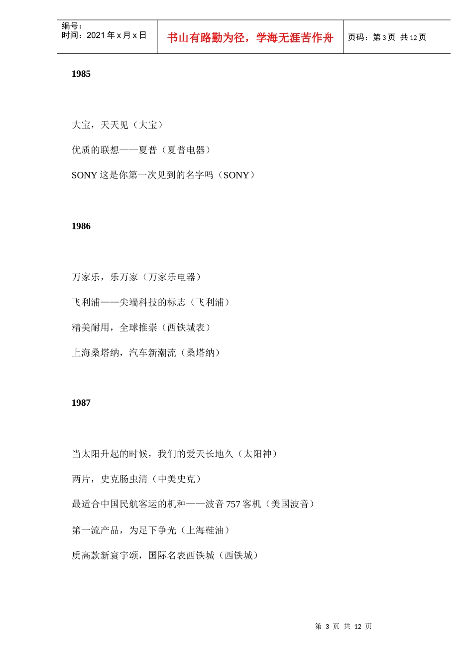 中国广告年流行广告语_第3页