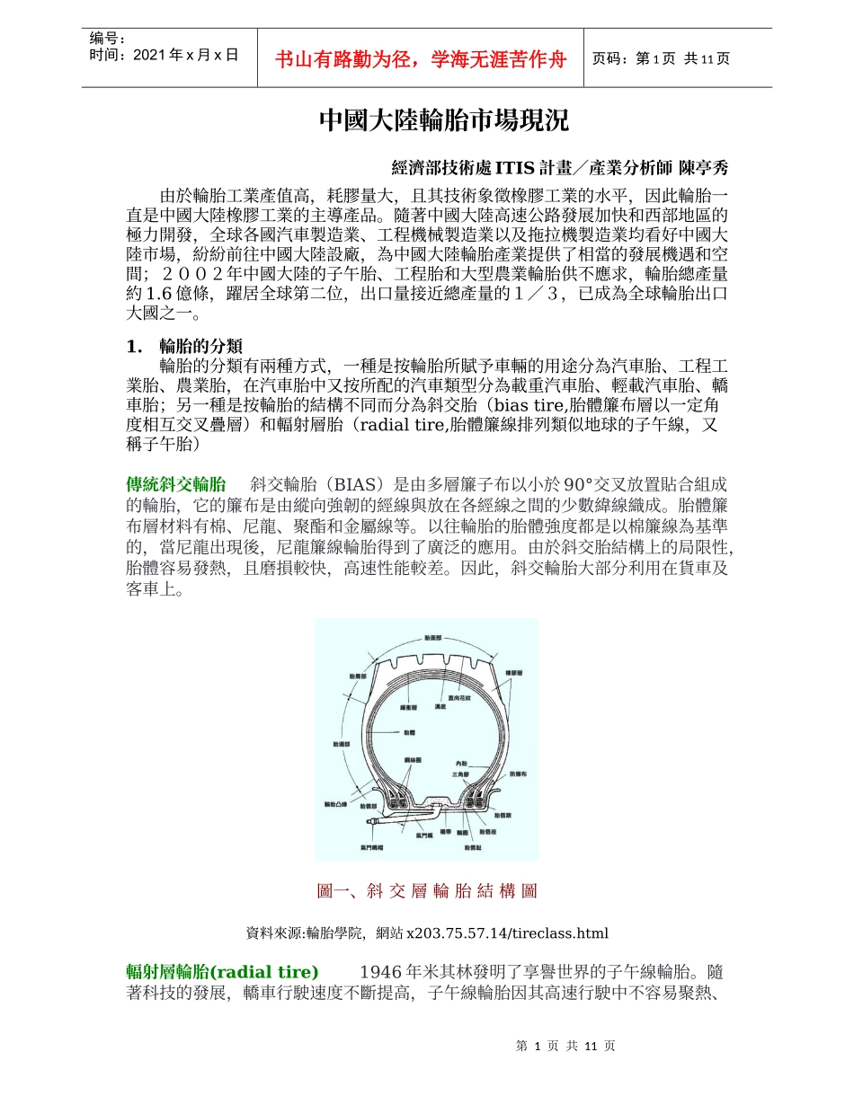 中国大陆轮胎市场现况_第1页