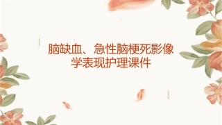 脑缺血 急性脑梗死影像学表现护理课件