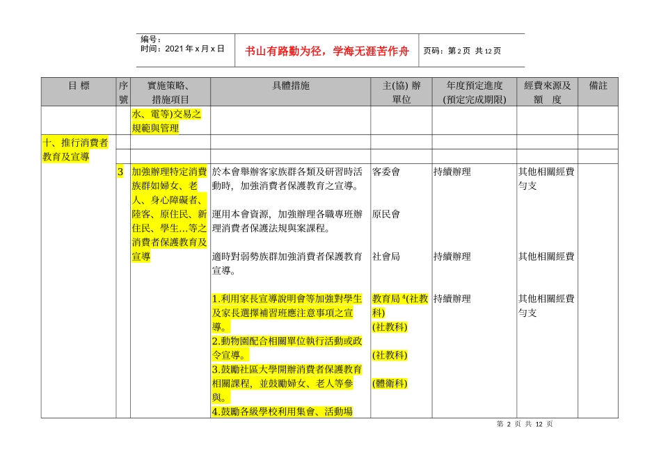 台北市政府98-99年度消费者保护方案_第2页