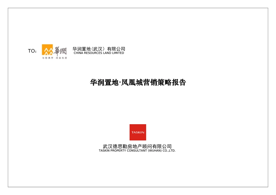 德思勤——某地产武汉凤凰城营销策略报告1110304729_第1页