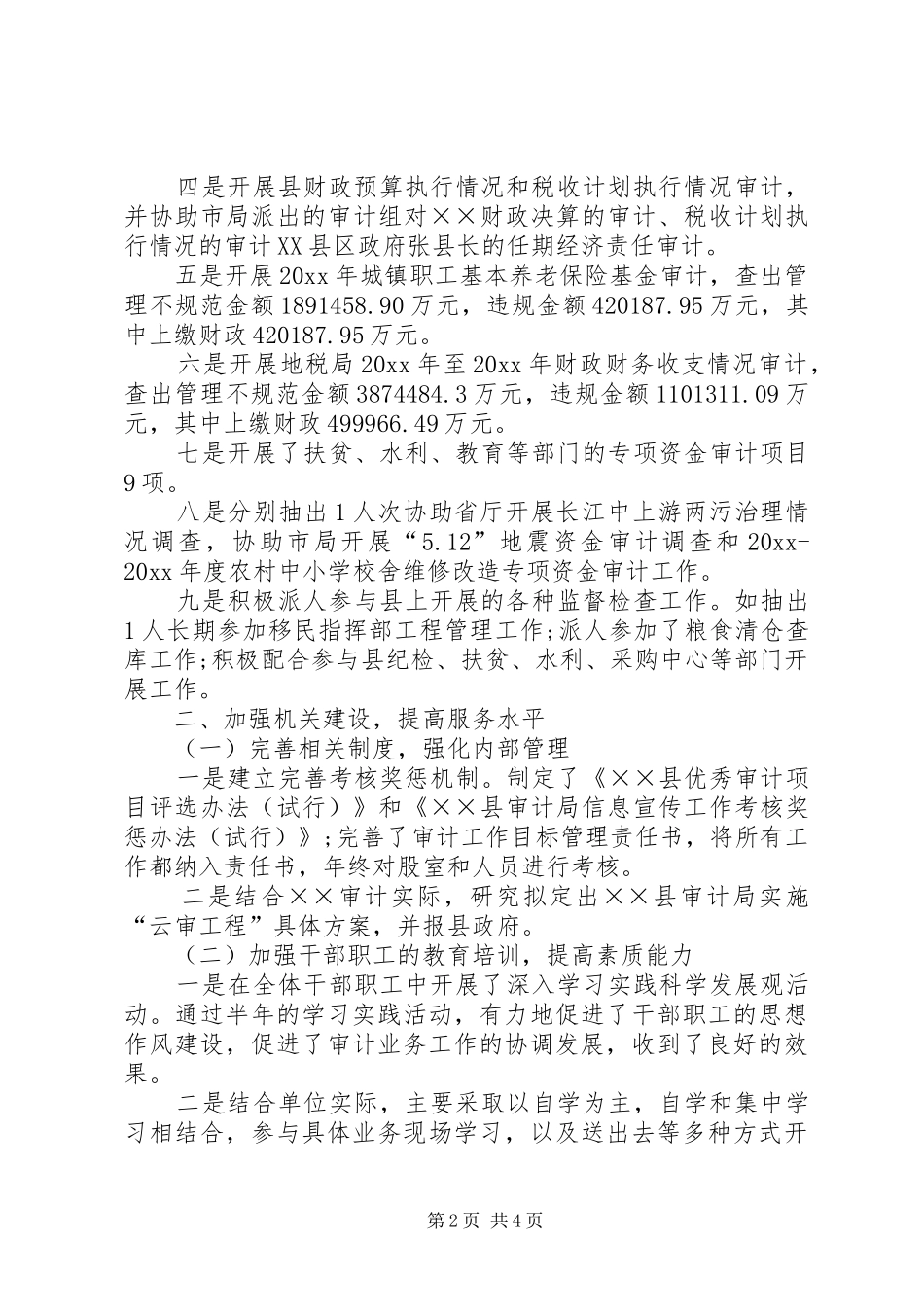 审计局工作总结及工作打算_第2页