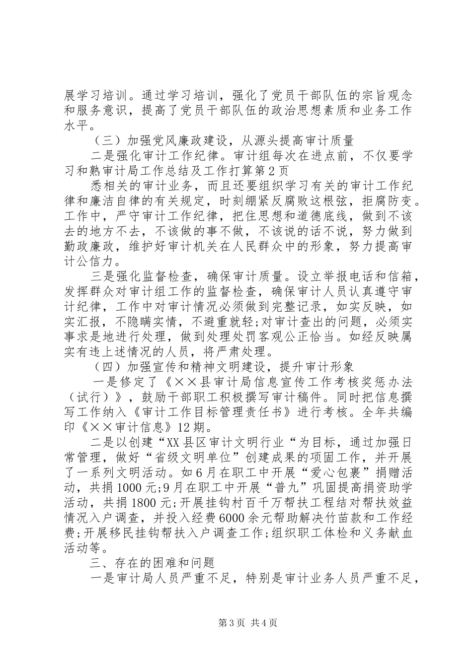 审计局工作总结及工作打算_第3页