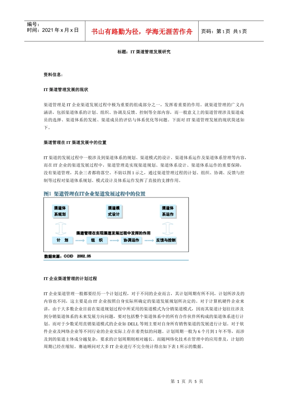 IT渠道管理发展研究_第1页