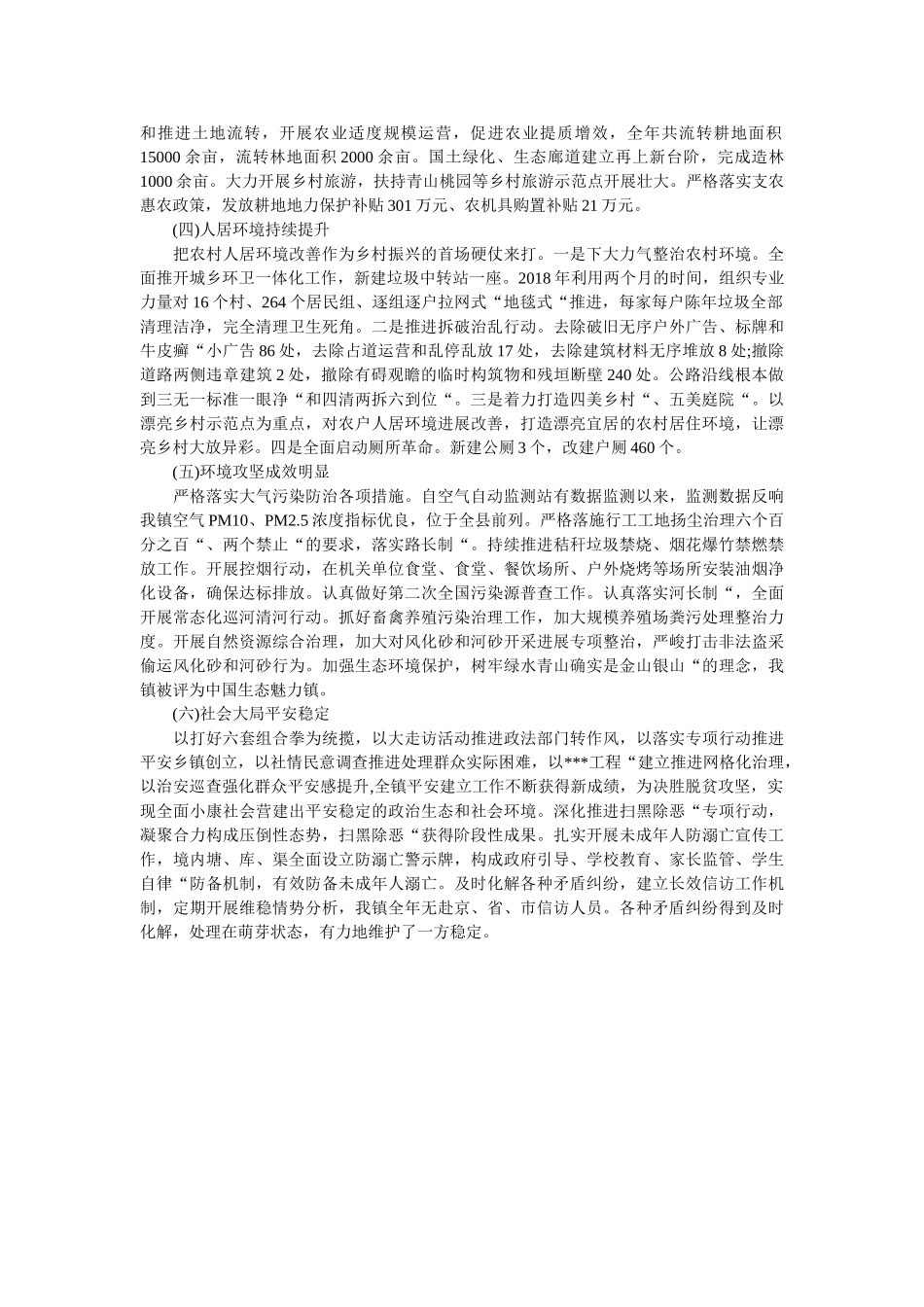 乡镇政府工作总结、工作报告 _第2页