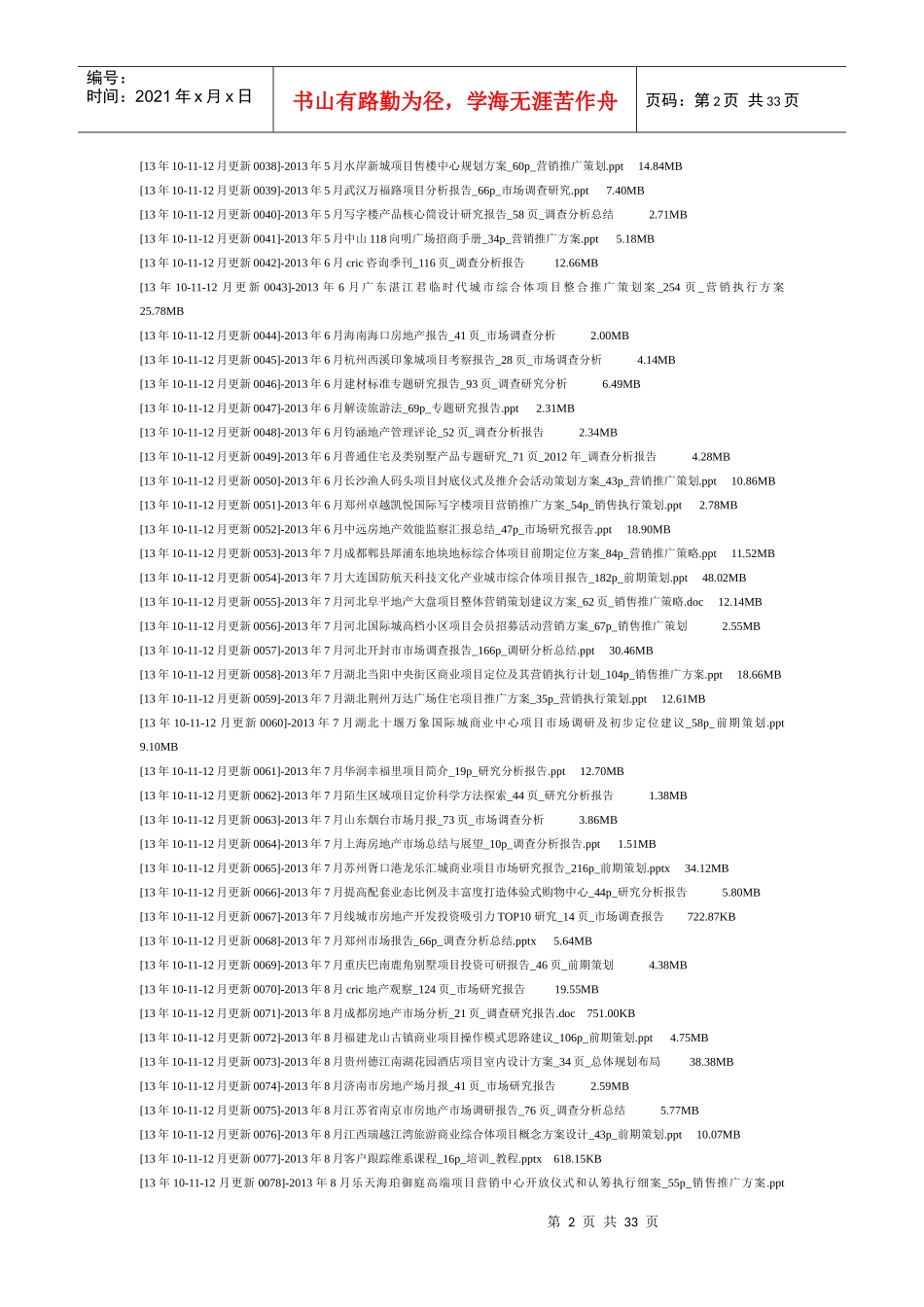 XXXX房地产营销策划方案大全资料目录_第2页