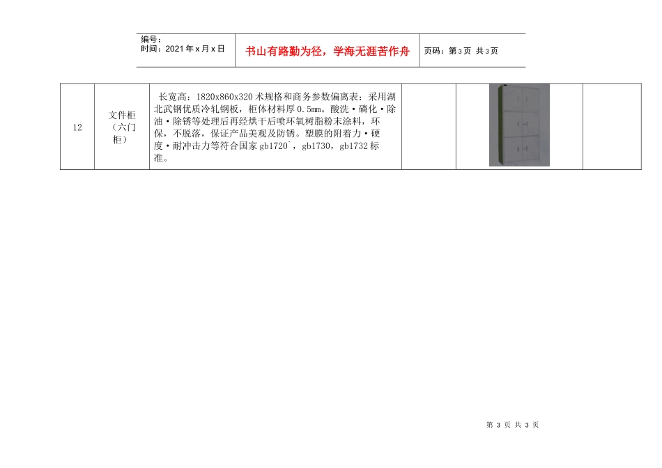 办公家具技术参数XXXX64doc-五河县行政服务中心窗_第3页