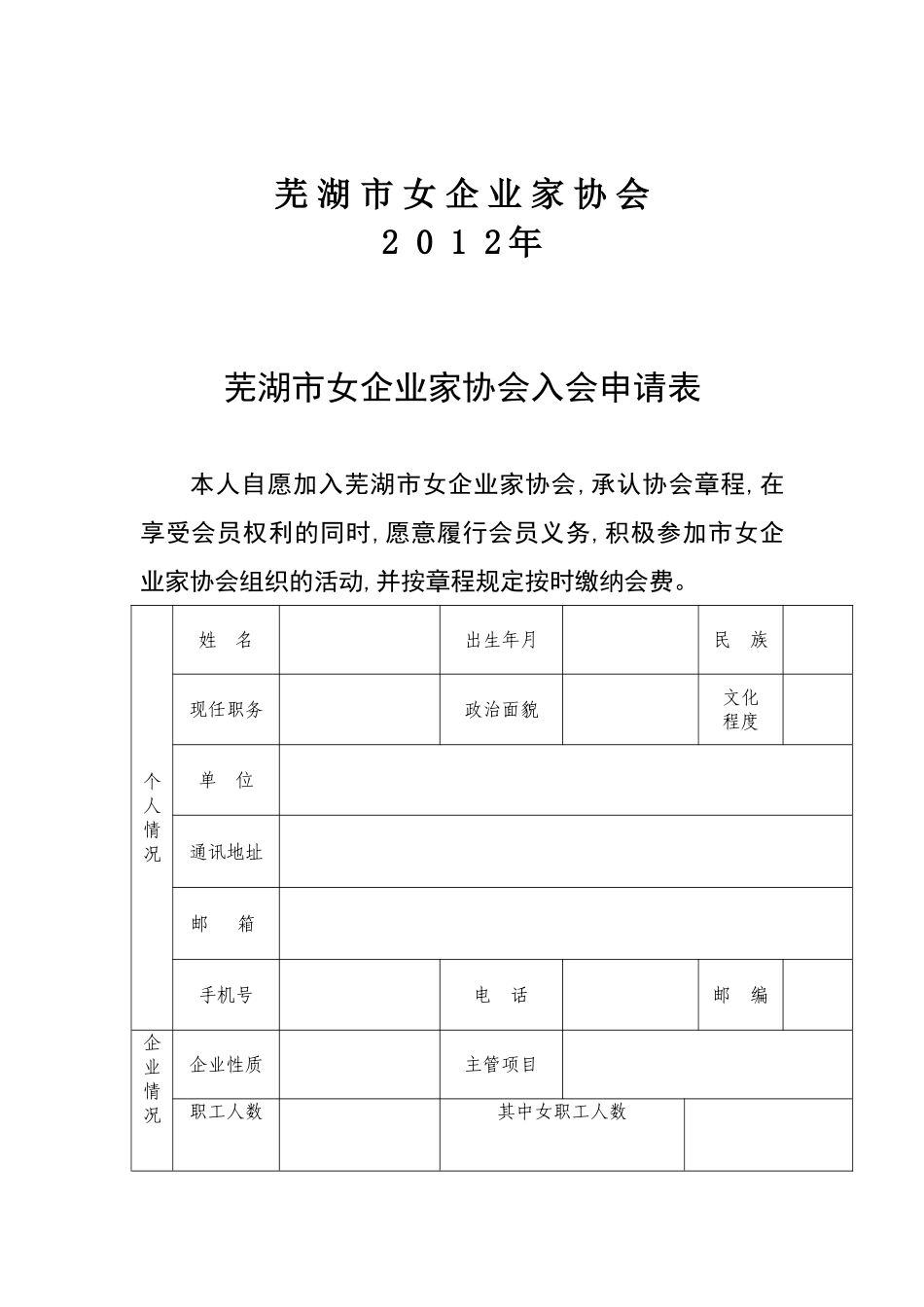 芜湖市女企业家协会工作计划书_第3页