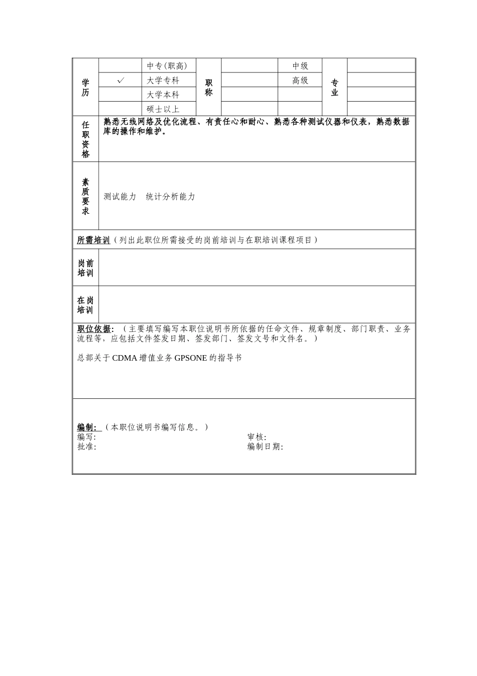 GPSONE定位业务管理员岗位说明书_第2页
