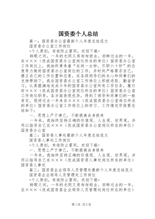 国资委个人总结