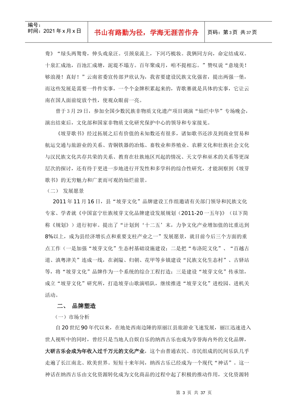 中国富宁壮族坡芽文化品牌整合营销策划_第3页